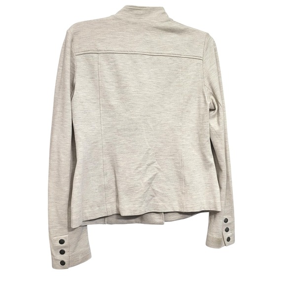 Cabi Women's Ivory‎ Charlie Moto Military Snap Button Stretch Knit Jacket Small - Picture 6 of 7